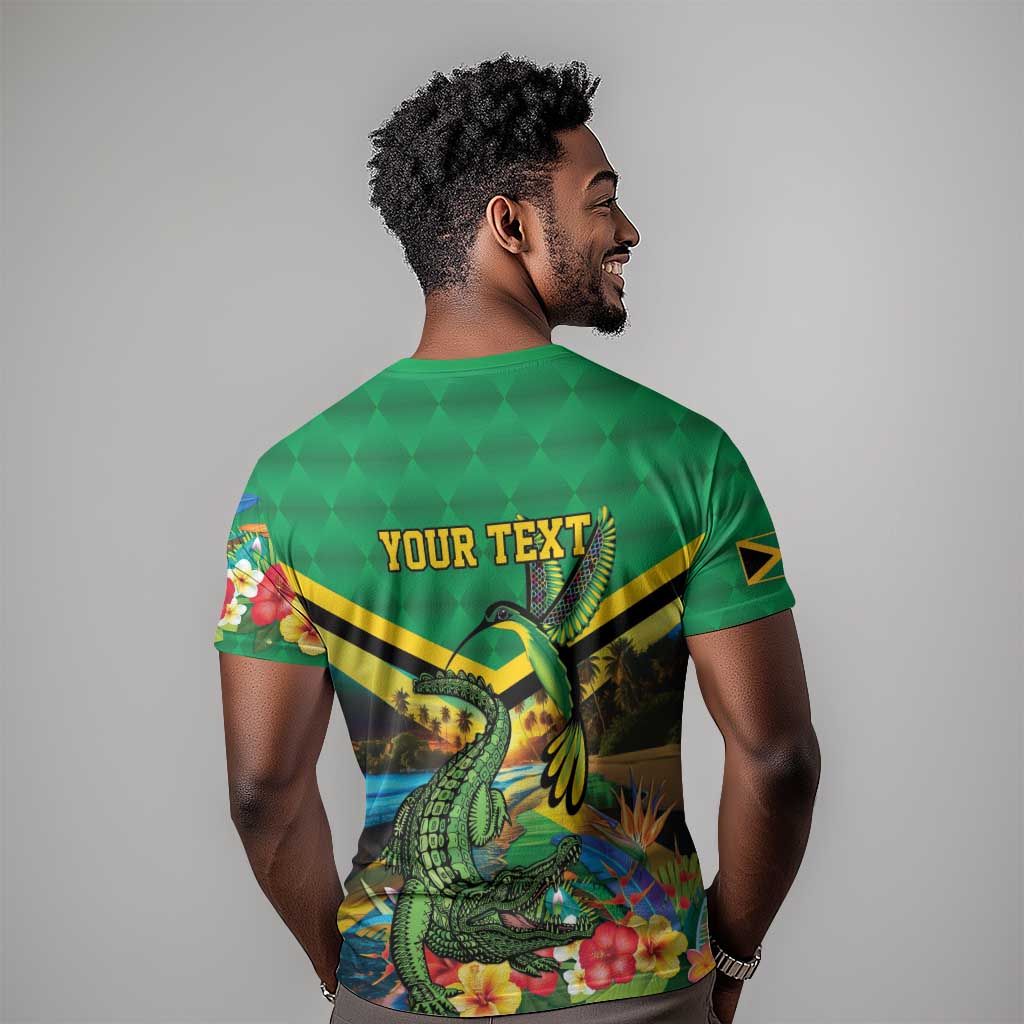 African Jamaica Personalized T shirt Hummingbird and Crocodiles Tropical LT9