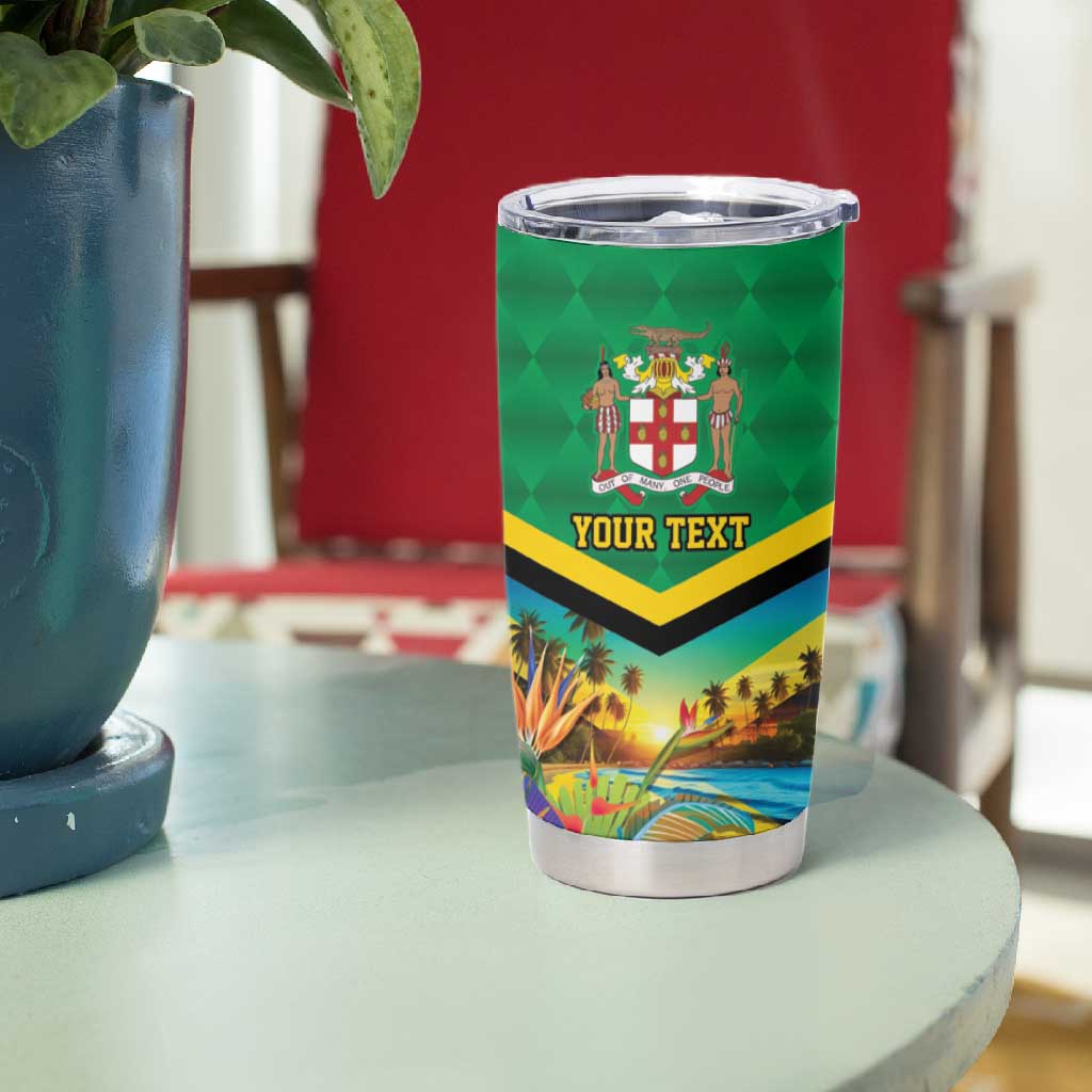 African Jamaica Personalized Tumbler Cup Hummingbird and Crocodiles Tropical LT9