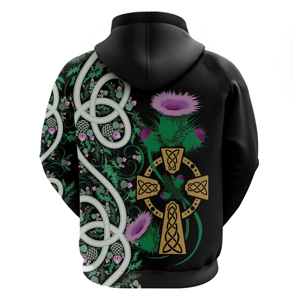 Scottish Celtic Cross Thistle Flowers Hoodie LT9