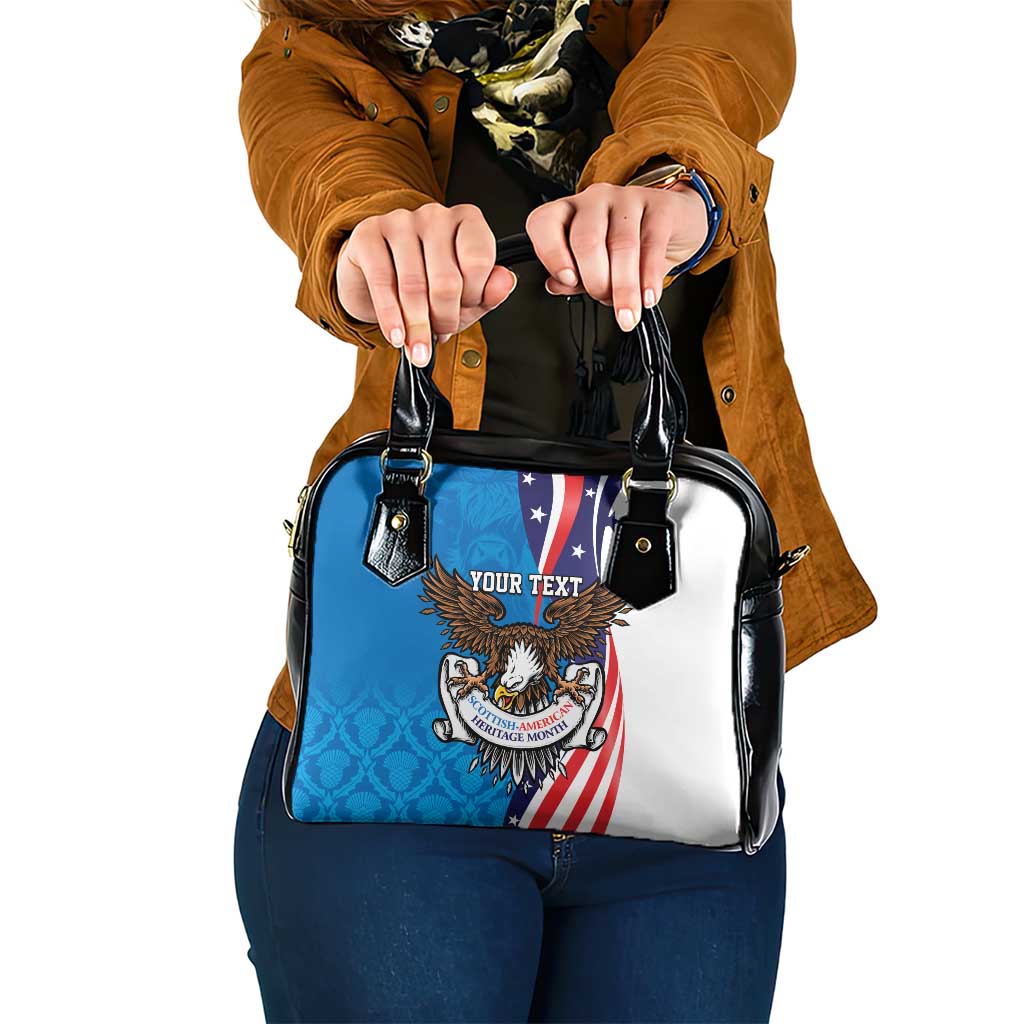 Scottish-American Heritage Month Personalized Shoulder Handbag Highland Cow and USA-eagle LT9