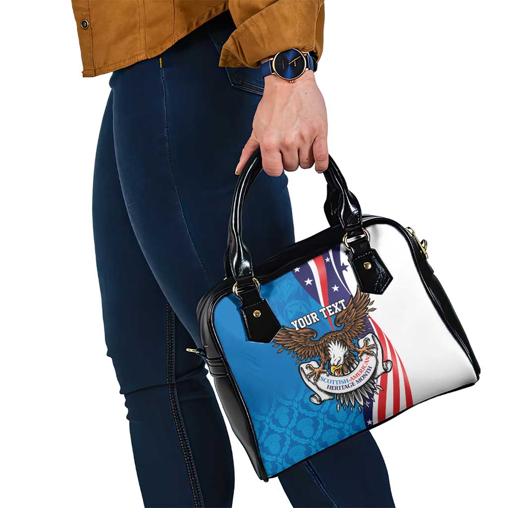 Scottish-American Heritage Month Personalized Shoulder Handbag Highland Cow and USA-eagle LT9