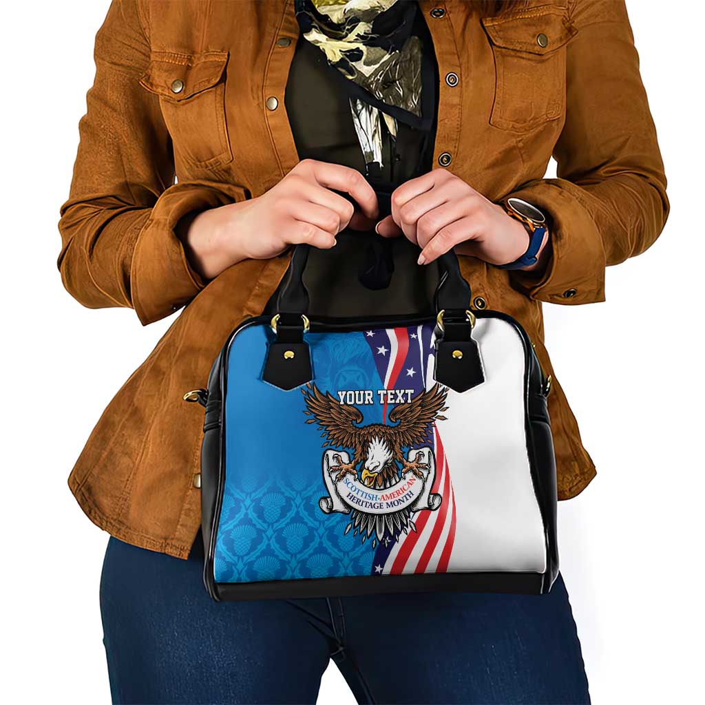 Scottish-American Heritage Month Personalized Shoulder Handbag Highland Cow and USA-eagle LT9