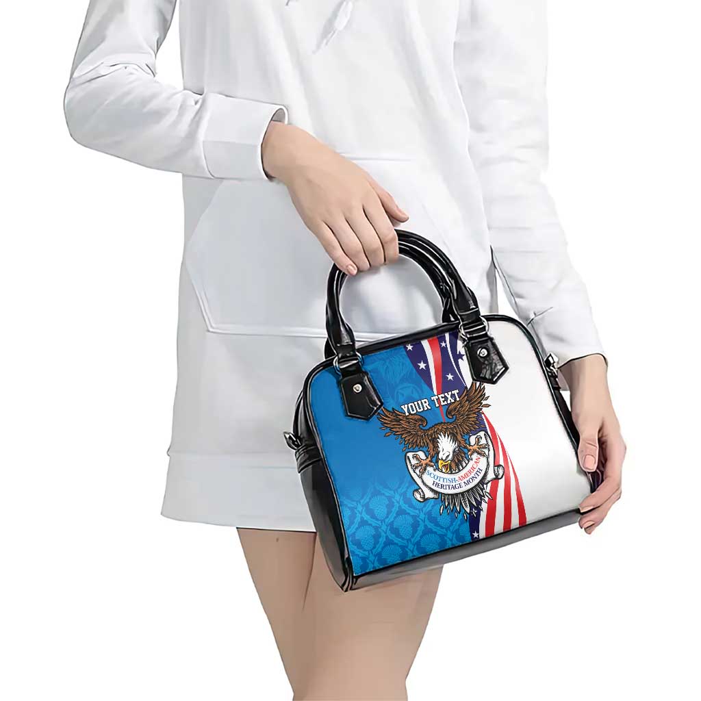 Scottish-American Heritage Month Personalized Shoulder Handbag Highland Cow and USA-eagle LT9