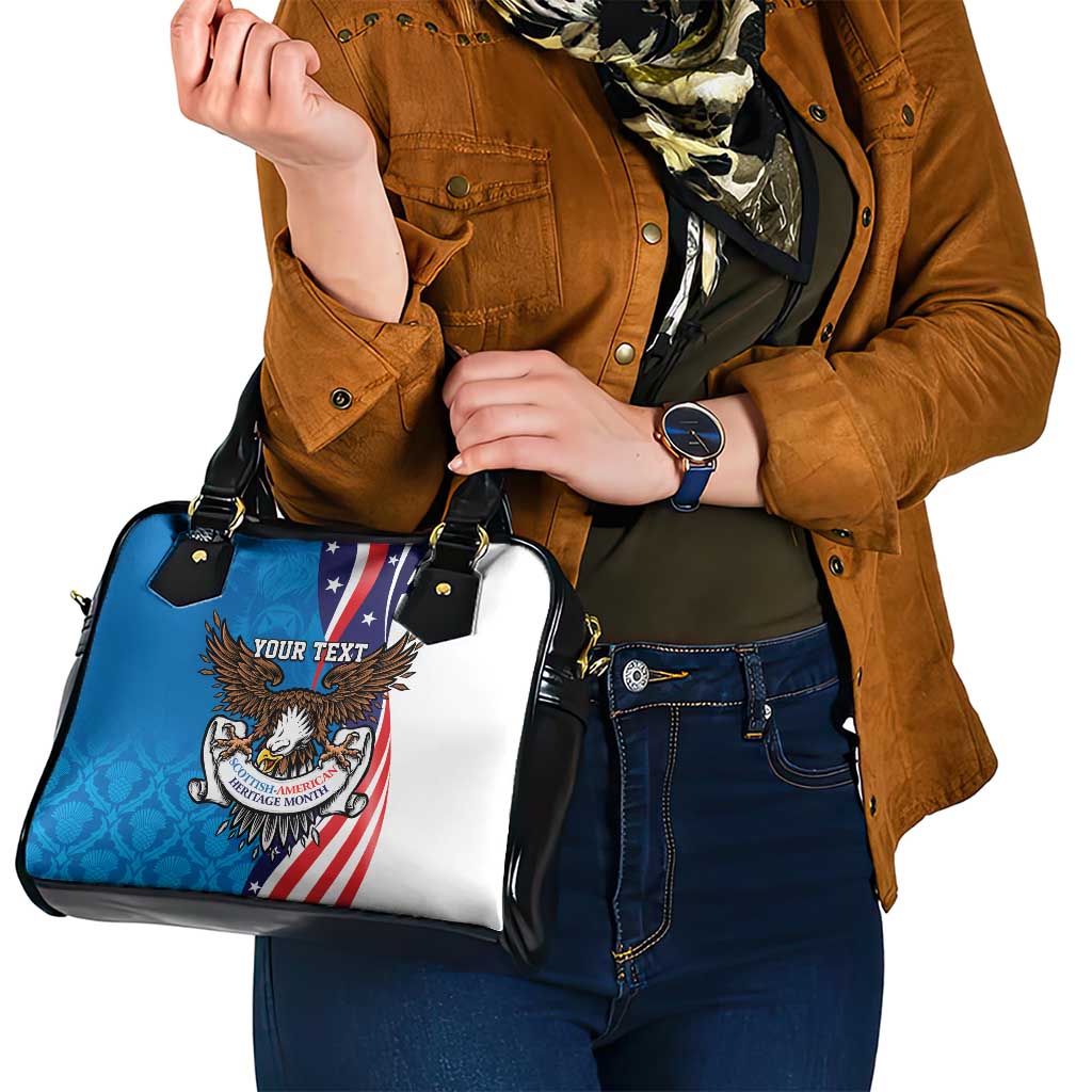 Scottish-American Heritage Month Personalized Shoulder Handbag Highland Cow and USA-eagle LT9