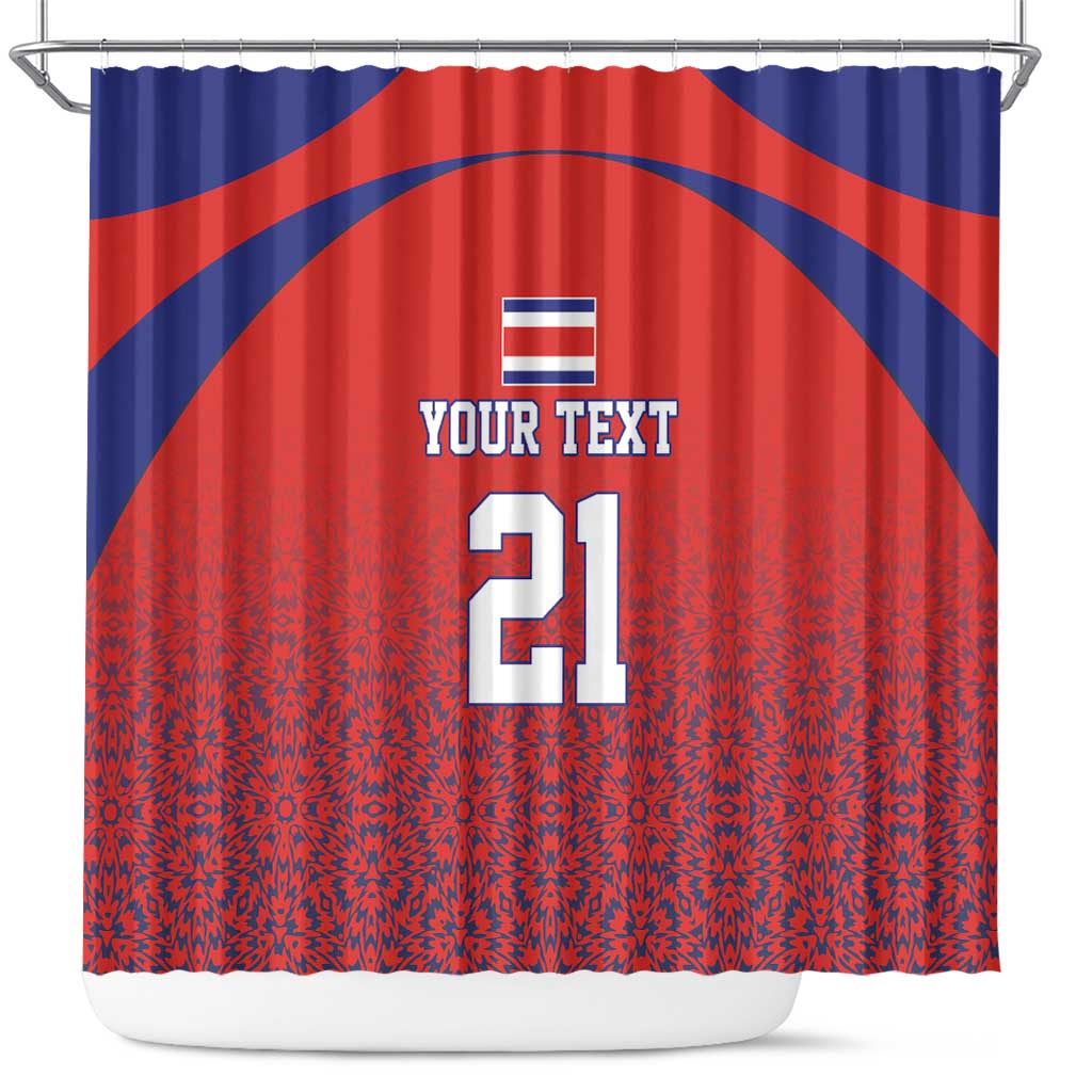 Costa Rica Football Custom Shower Curtain Los Ticos Go Champions LT9