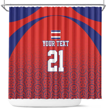 Costa Rica Football Custom Shower Curtain Los Ticos Go Champions LT9