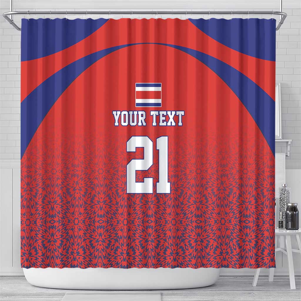 Costa Rica Football Custom Shower Curtain Los Ticos Go Champions LT9