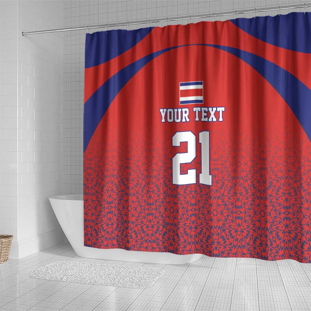 Costa Rica Football Custom Shower Curtain Los Ticos Go Champions LT9