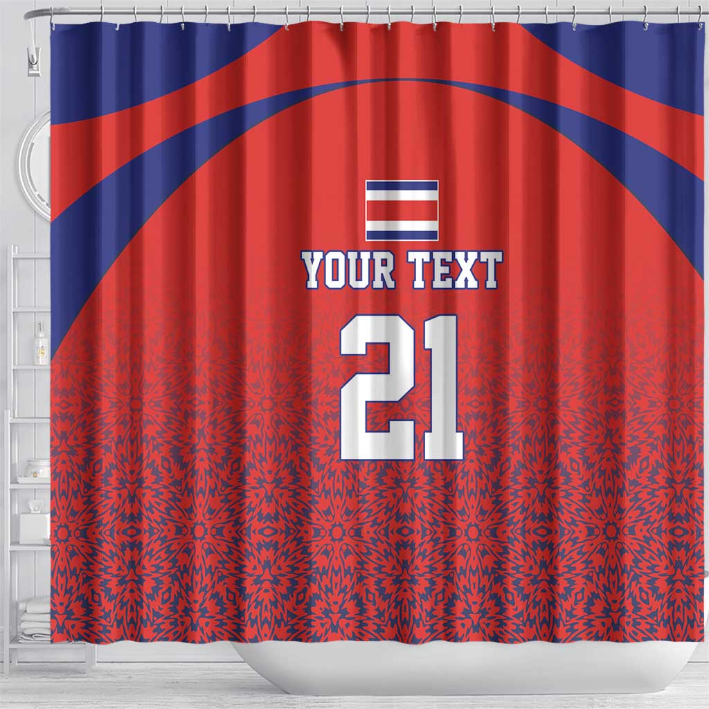 Costa Rica Football Custom Shower Curtain Los Ticos Go Champions LT9