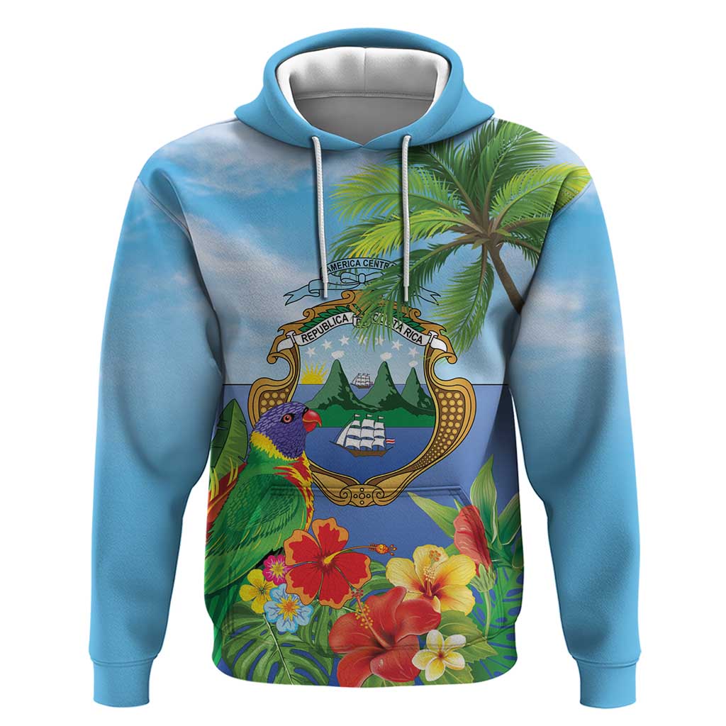 Costa Rica Parrot Tropical Flowers Hoodie LT9