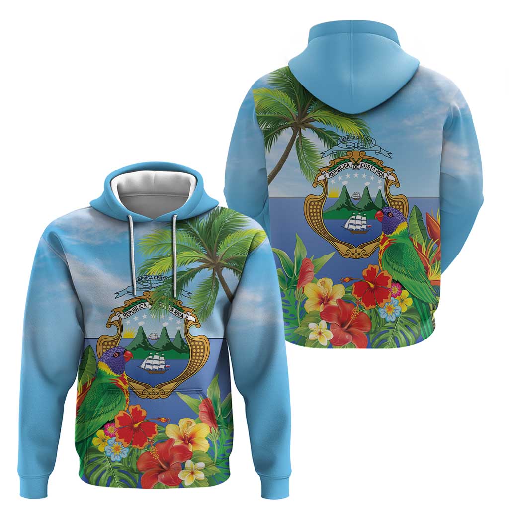 Costa Rica Parrot Tropical Flowers Hoodie LT9