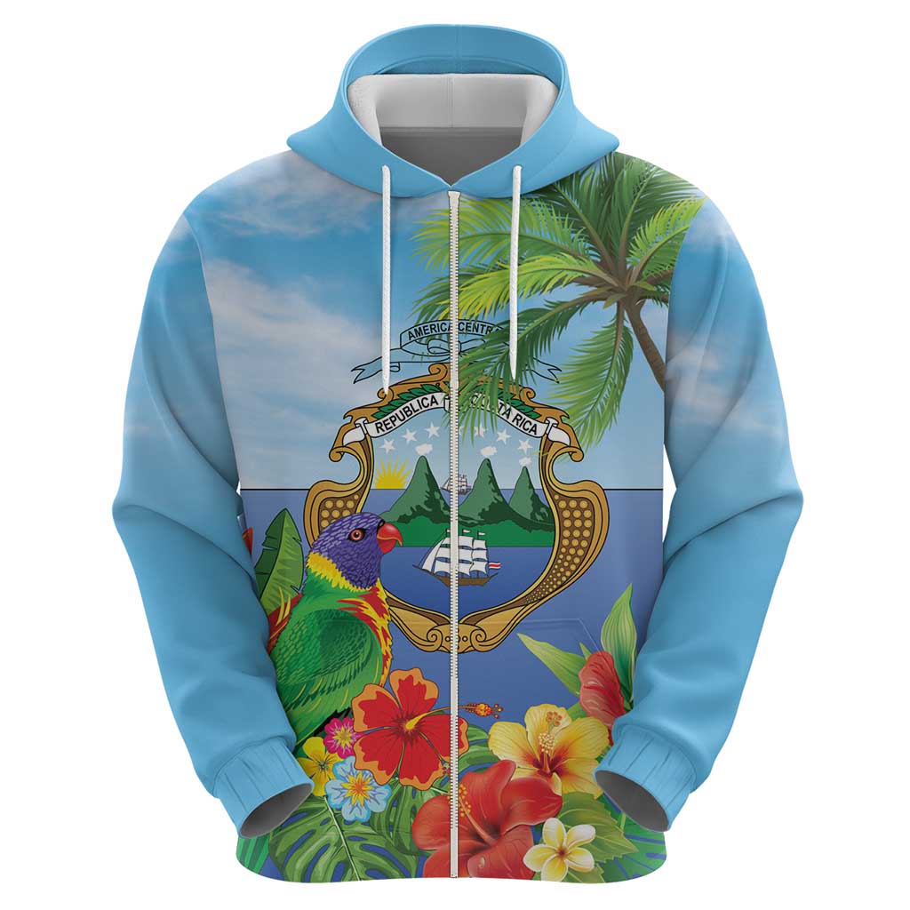 Costa Rica Parrot Tropical Flowers Hoodie LT9