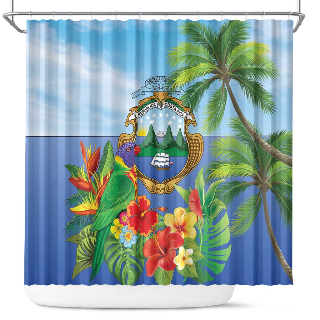 Costa Rica Parrot Tropical Flowers Shower Curtain LT9