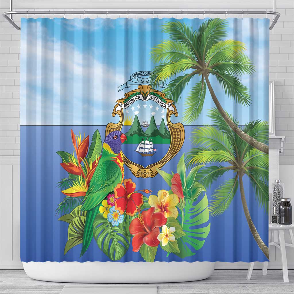 Costa Rica Parrot Tropical Flowers Shower Curtain LT9