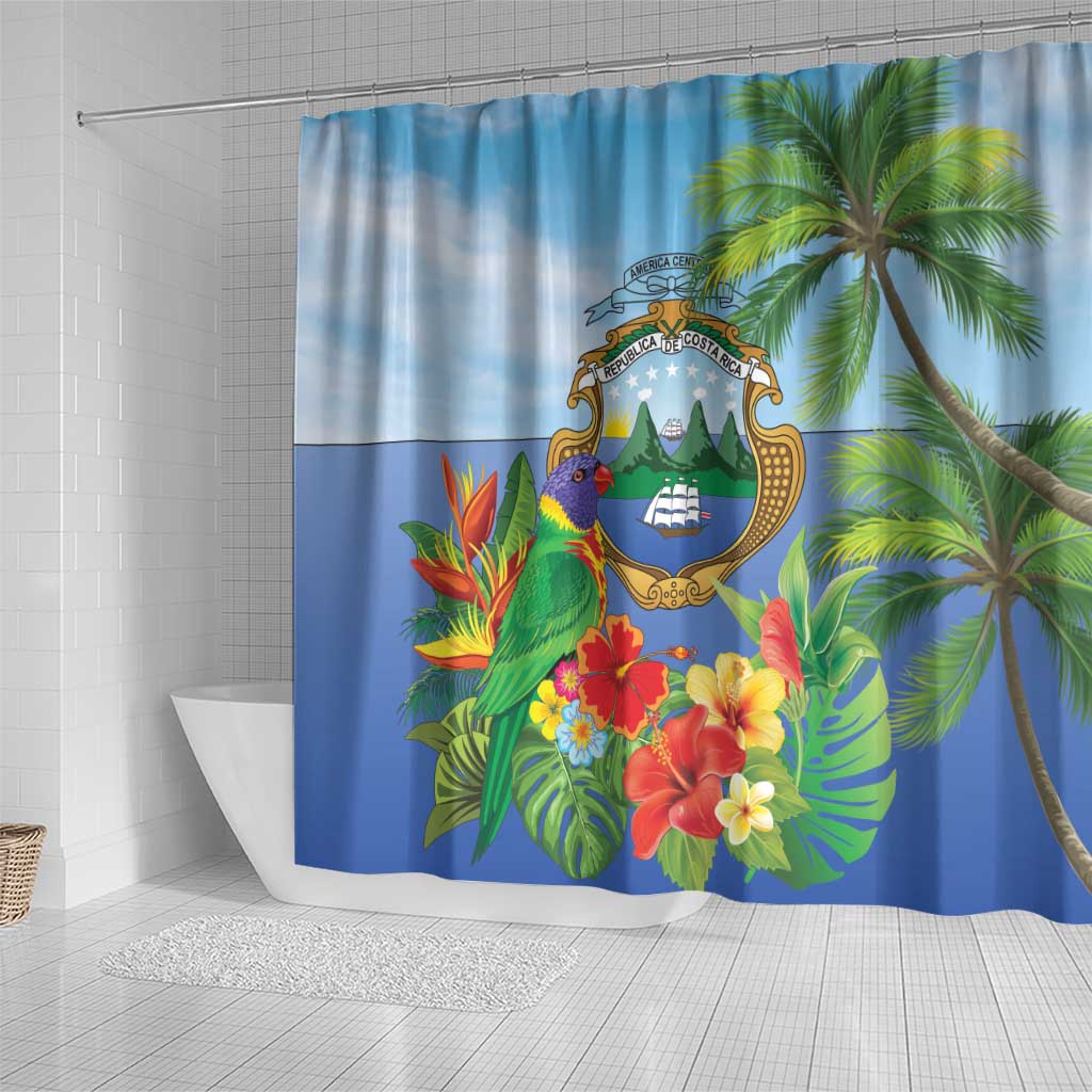 Costa Rica Parrot Tropical Flowers Shower Curtain LT9