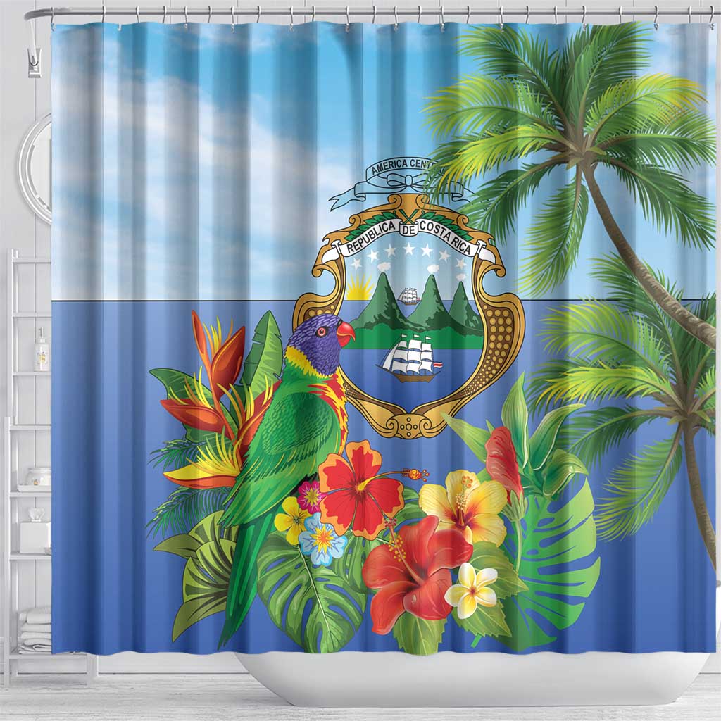 Costa Rica Parrot Tropical Flowers Shower Curtain LT9