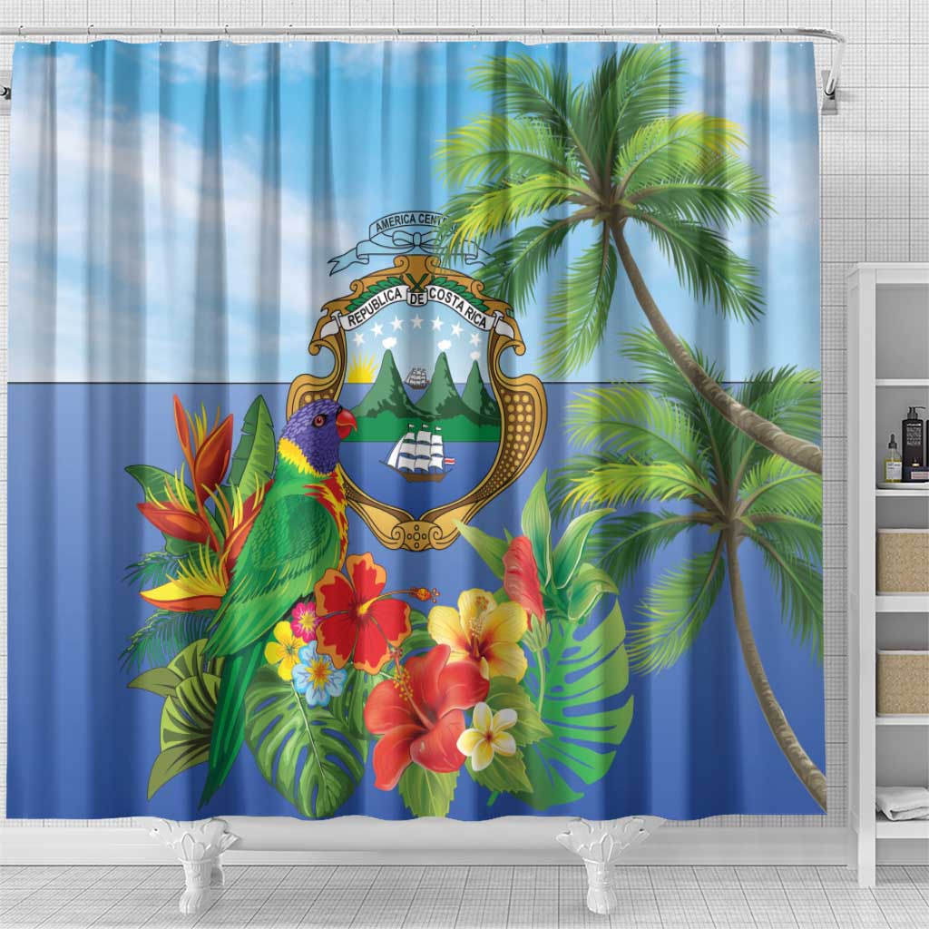 Costa Rica Parrot Tropical Flowers Shower Curtain LT9