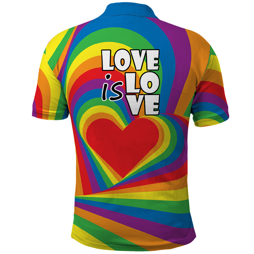 Pride LGBT Love is Love Polo Shirt Rainbow Vibe LT9
