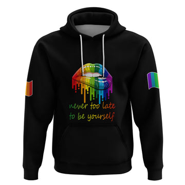 Pride Month To Be Yourself Hoodie Black Vibe LT9