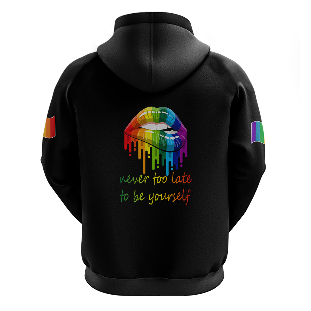 Pride Month To Be Yourself Hoodie Black Vibe LT9