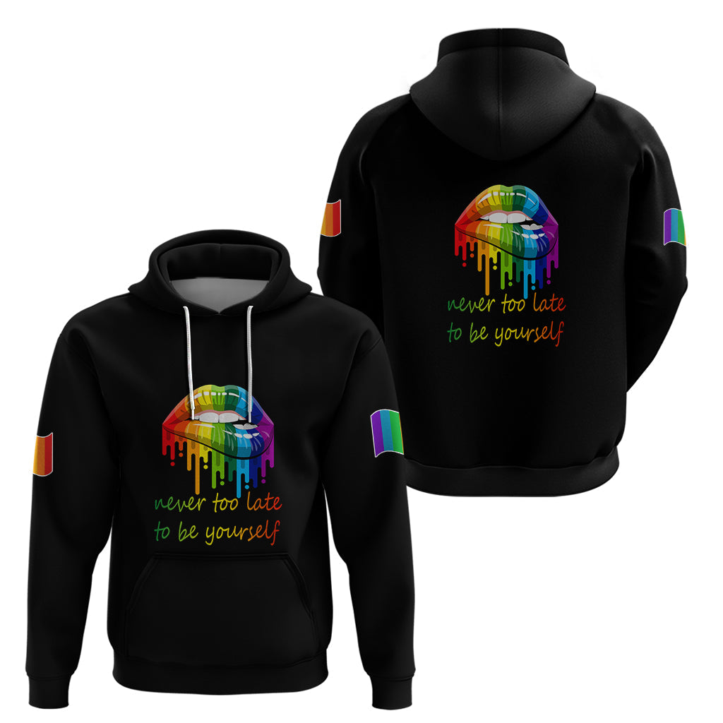 Pride Month To Be Yourself Hoodie Black Vibe LT9