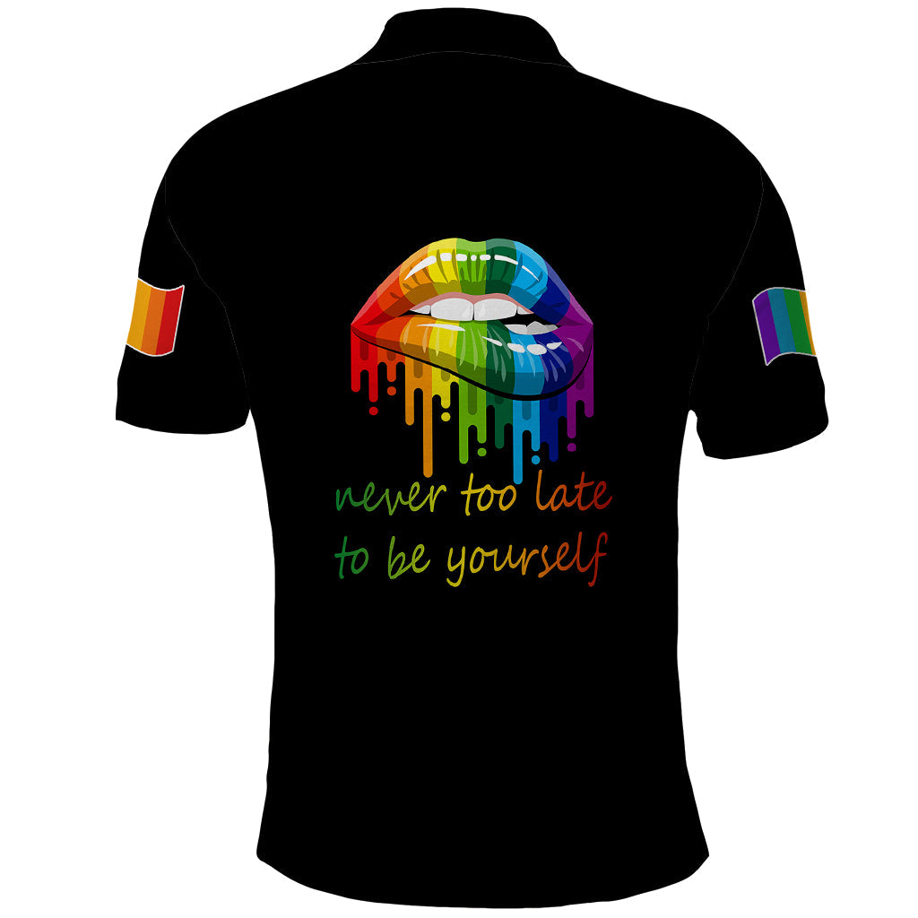 Pride Month To Be Yourself Polo Shirt Black Vibe LT9