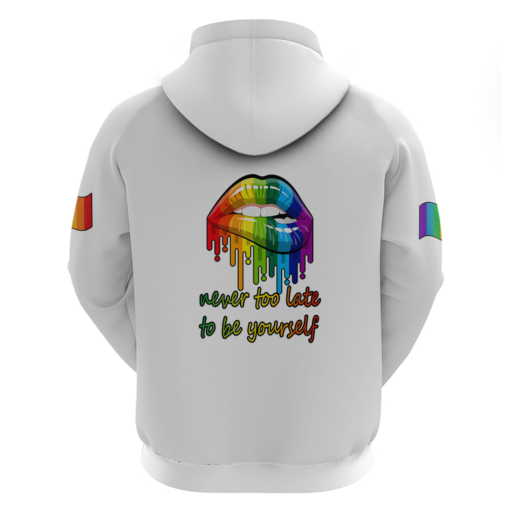 Pride Month To Be Yourself Hoodie White Vibe LT9