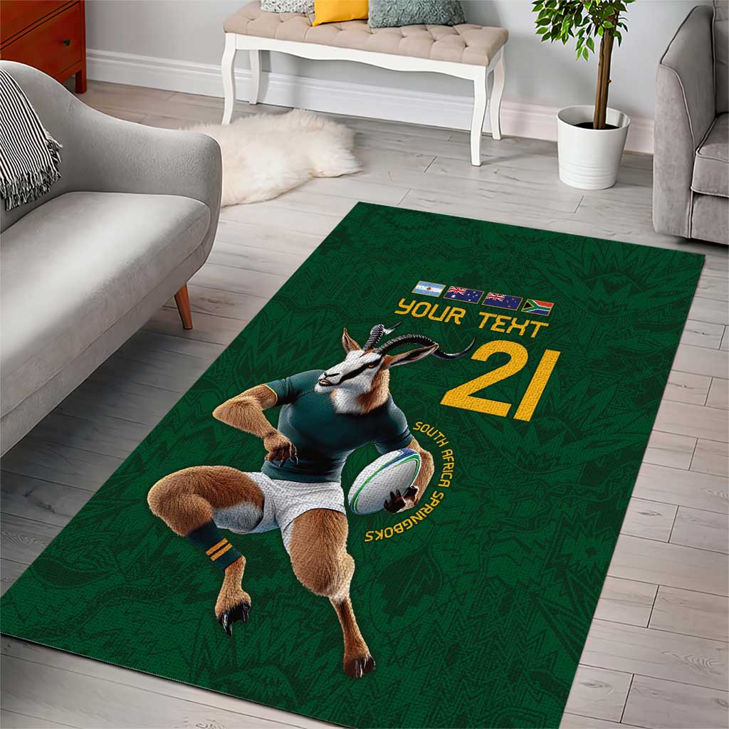 South Africa Rugby Custom Area Rug Glory Be To Springboks LT9