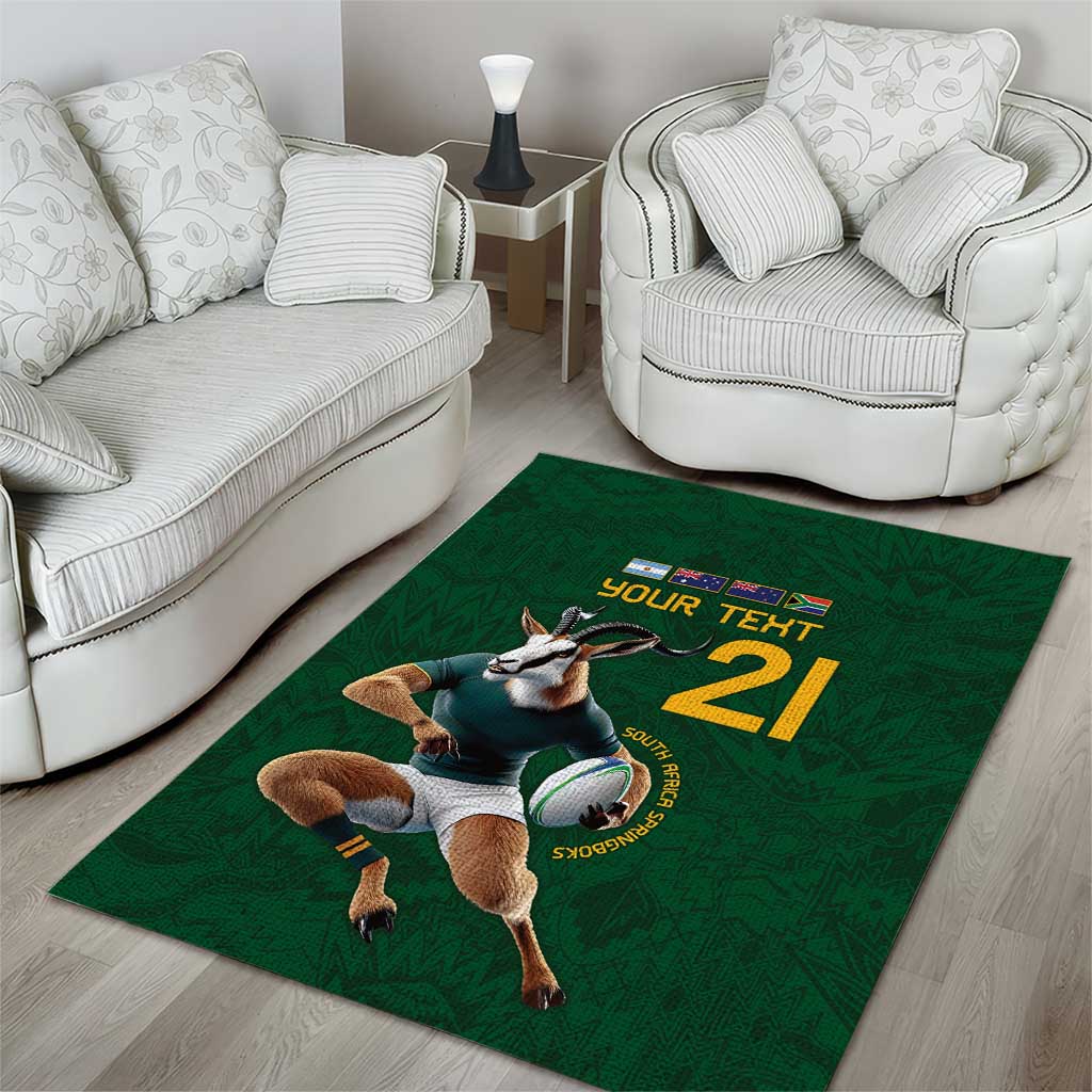 South Africa Rugby Custom Area Rug Glory Be To Springboks LT9