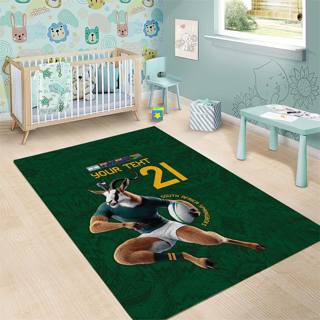 South Africa Rugby Custom Area Rug Glory Be To Springboks LT9