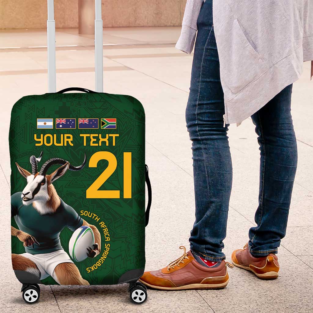 South Africa Rugby Custom Luggage Cover Glory Be To Springboks LT9