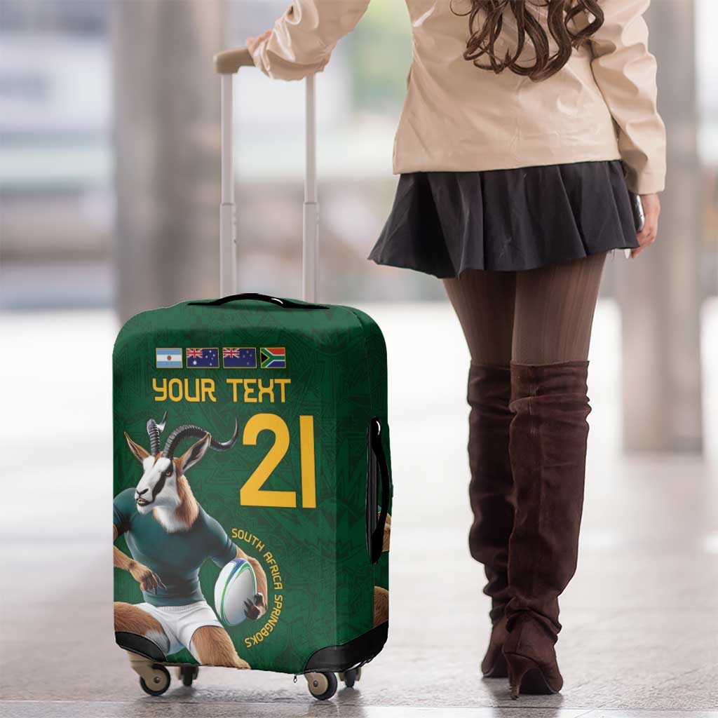 South Africa Rugby Custom Luggage Cover Glory Be To Springboks LT9