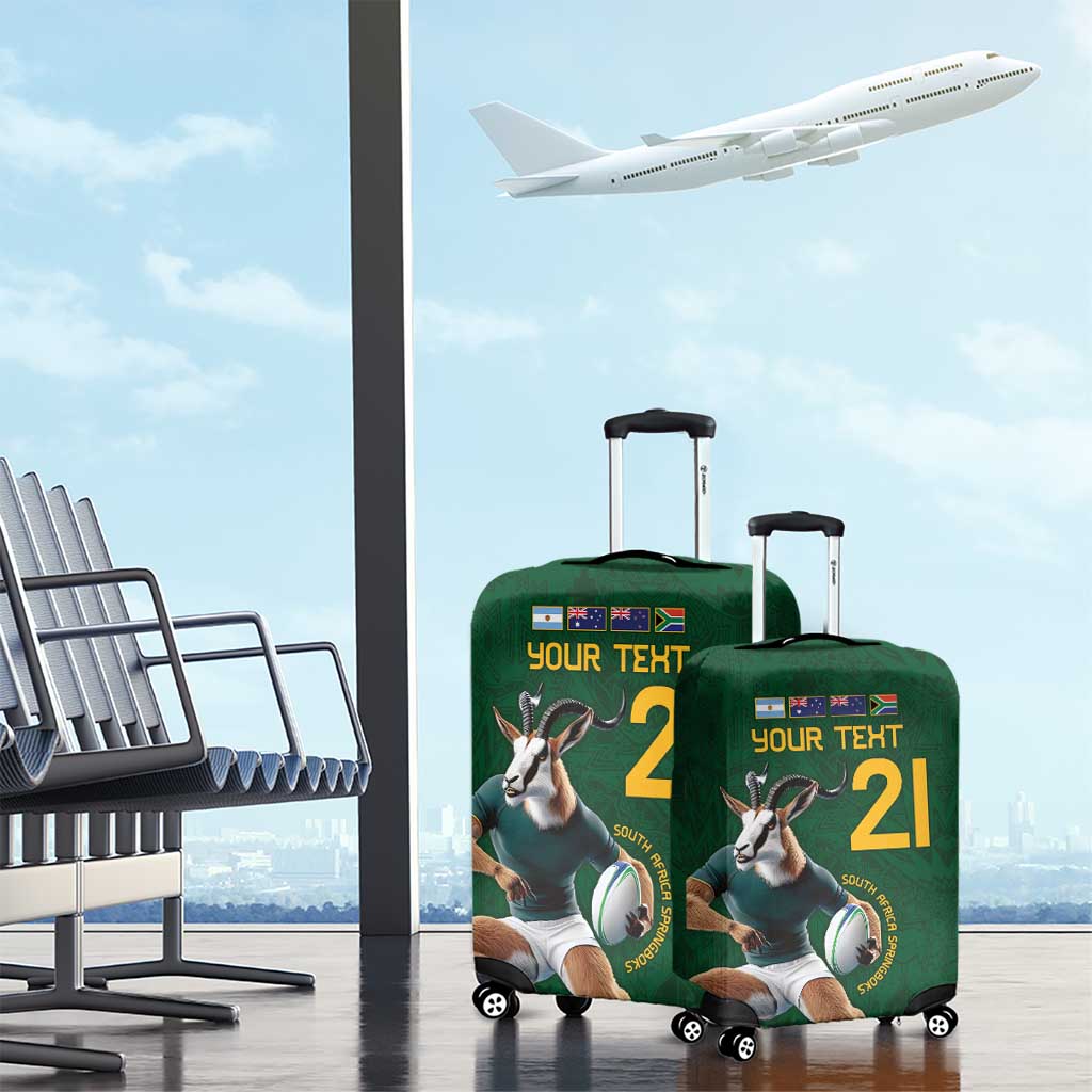 South Africa Rugby Custom Luggage Cover Glory Be To Springboks LT9