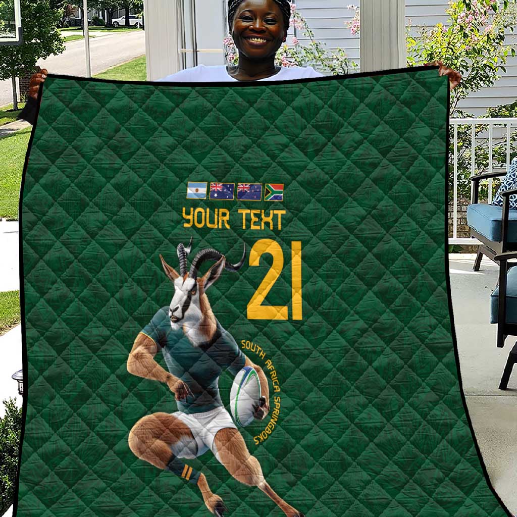 South Africa Rugby Custom Quilt Glory Be To Springboks LT9