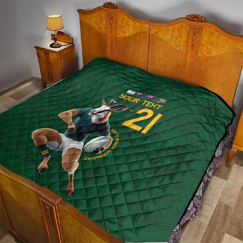 South Africa Rugby Custom Quilt Glory Be To Springboks LT9
