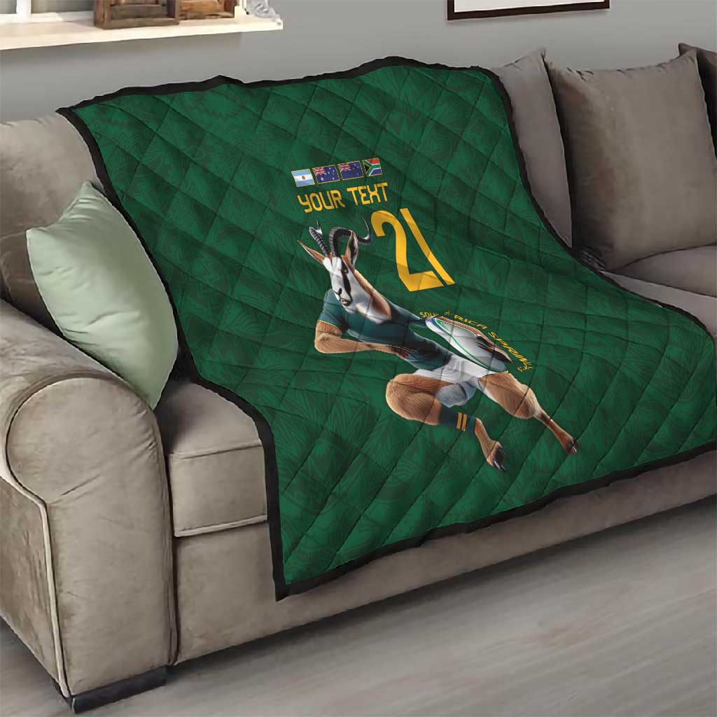 South Africa Rugby Custom Quilt Glory Be To Springboks LT9