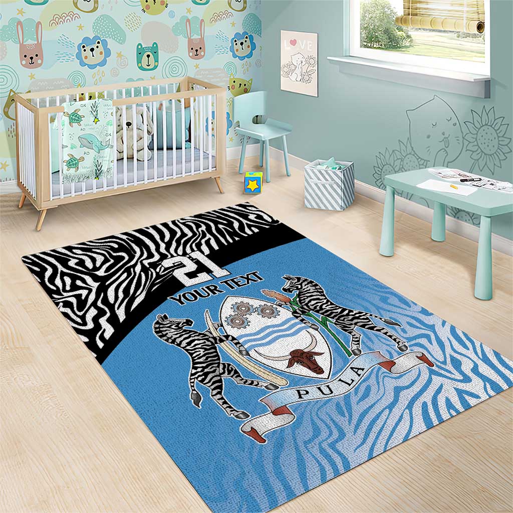 Botswana Cricket Custom Area Rug Baggy Blues African Zebra Skins Pattern LT9