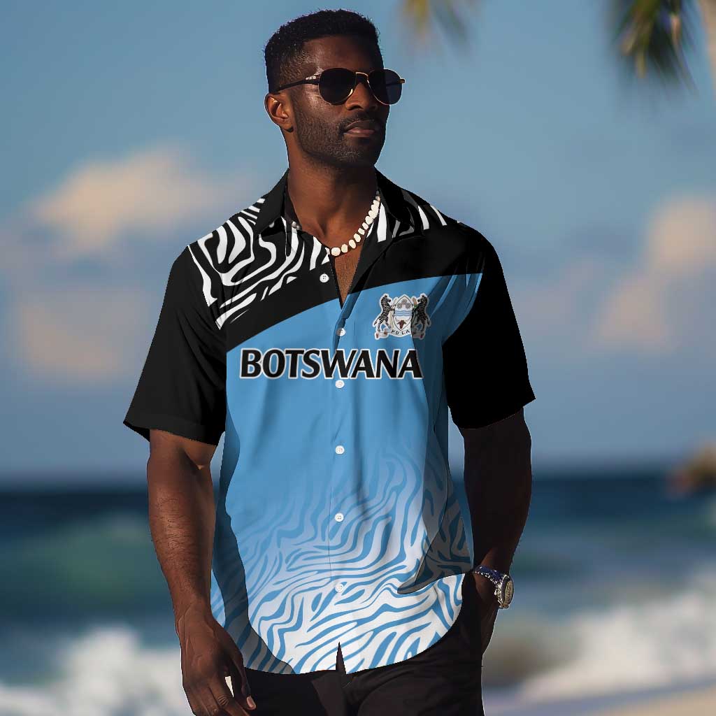 Botswana Cricket Custom Hawaiian Shirt Baggy Blues African Zebra Skins Pattern LT9