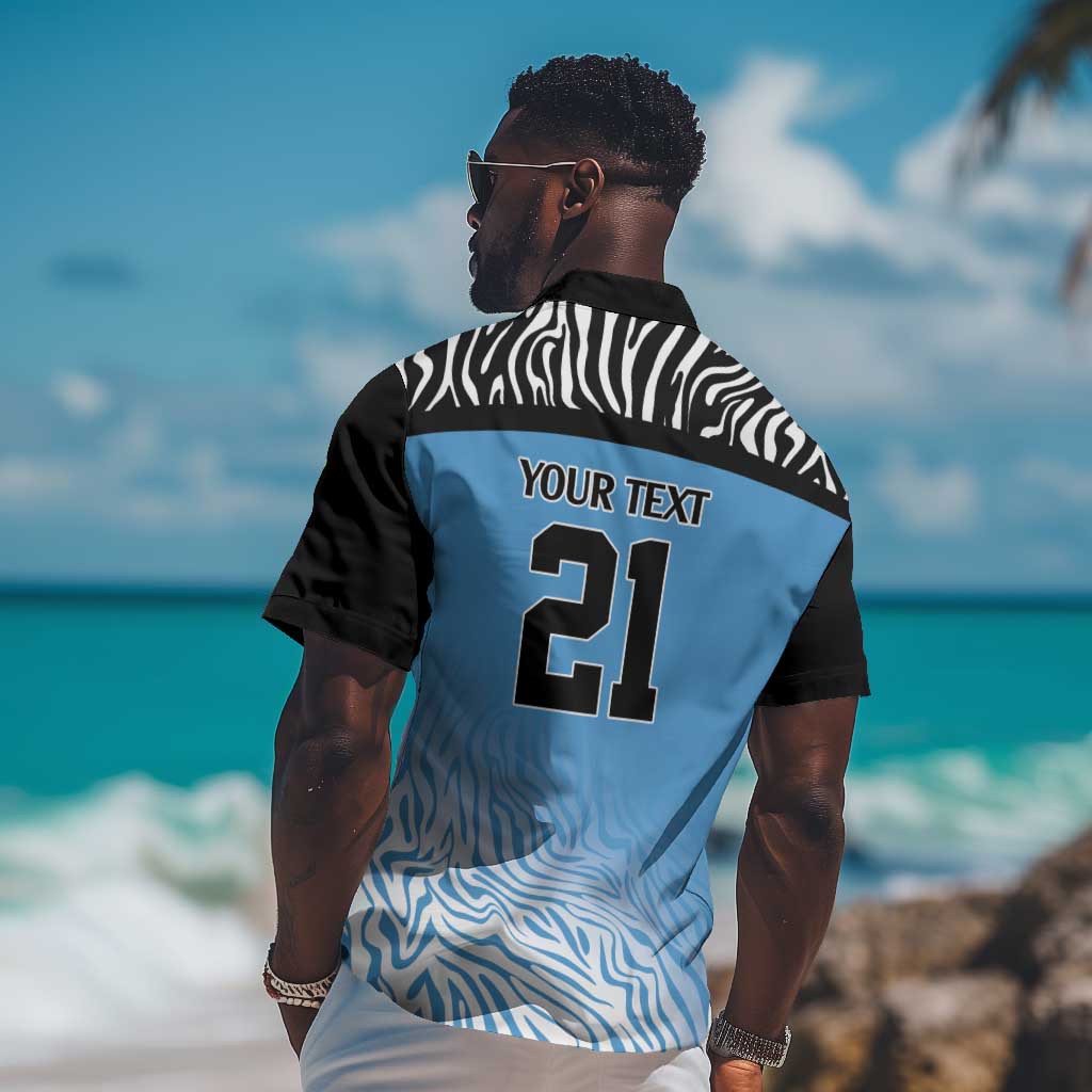 Botswana Cricket Custom Hawaiian Shirt Baggy Blues African Zebra Skins Pattern LT9