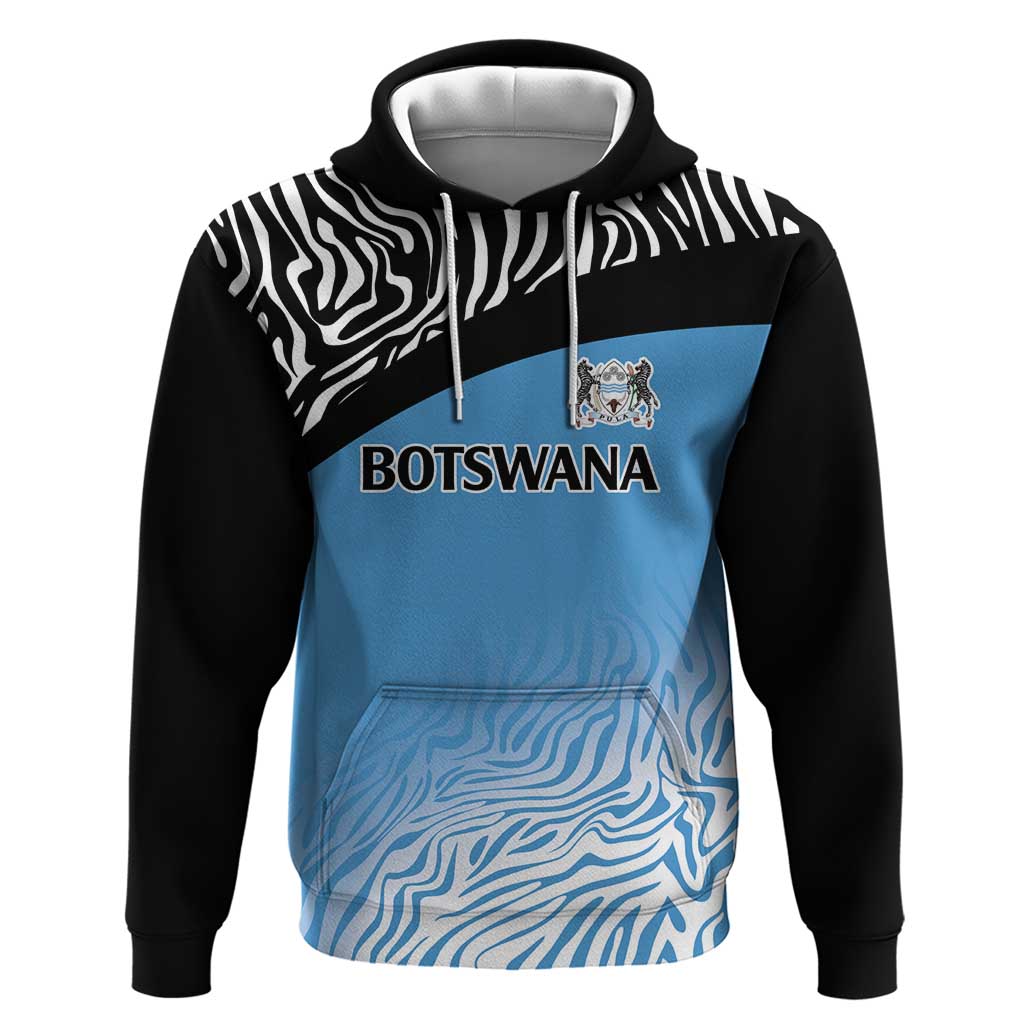 Botswana Cricket Custom Hoodie Baggy Blues Zebra Skins Pattern LT9