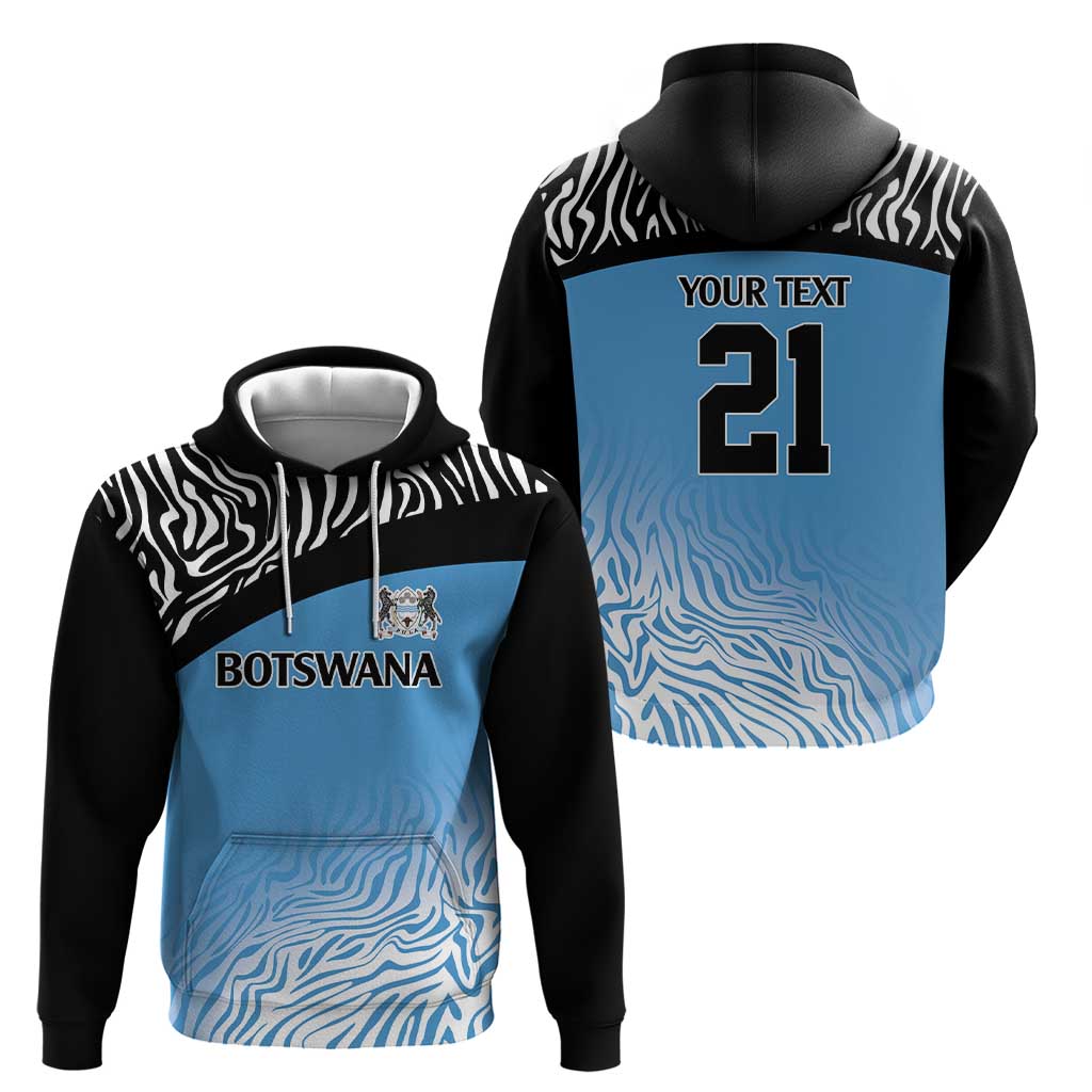 Botswana Cricket Custom Hoodie Baggy Blues Zebra Skins Pattern LT9