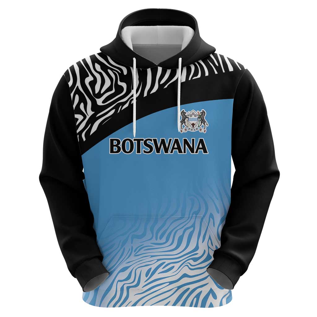 Botswana Cricket Custom Hoodie Baggy Blues Zebra Skins Pattern LT9