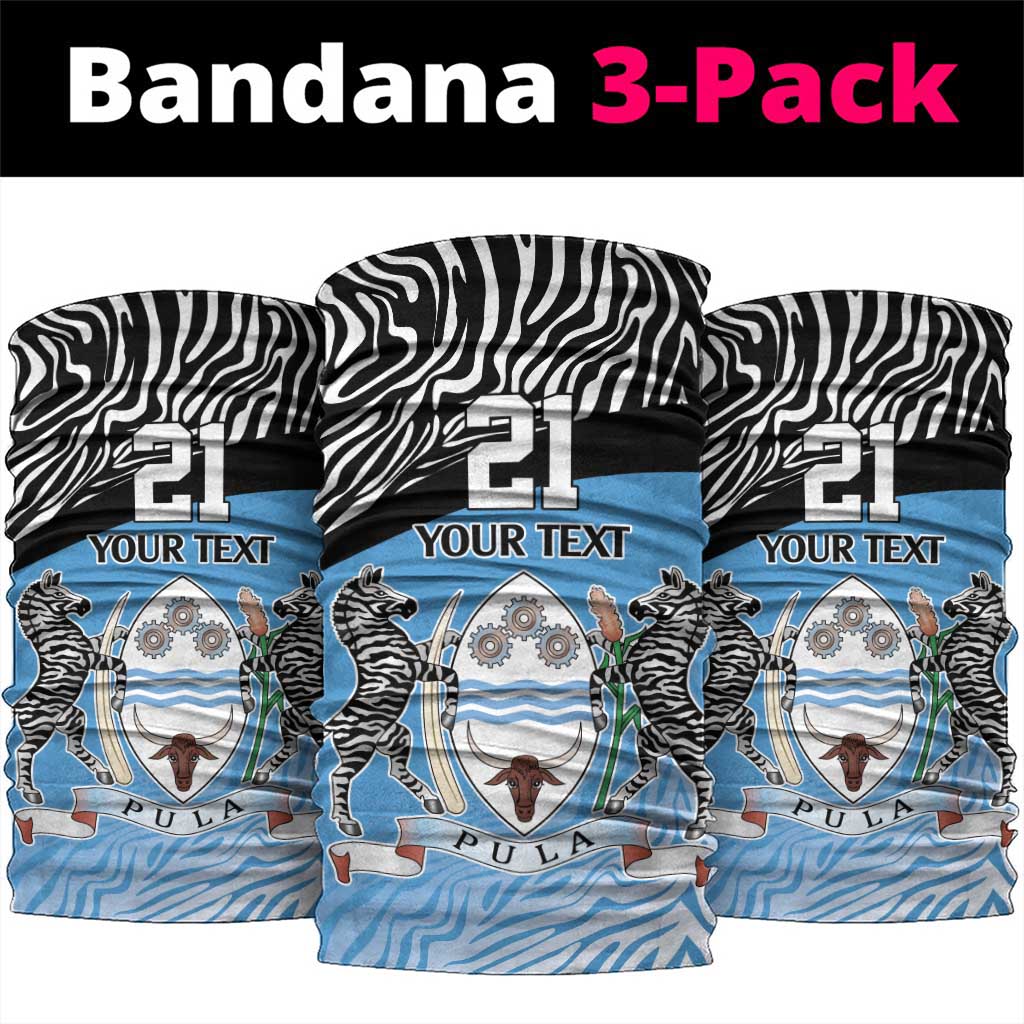 Botswana Cricket Custom Neck Gaiter Baggy Blues Zebra Skins Pattern LT9