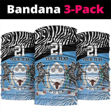 Botswana Cricket Custom Neck Gaiter Baggy Blues Zebra Skins Pattern LT9