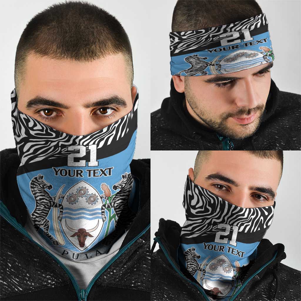 Botswana Cricket Custom Neck Gaiter Baggy Blues Zebra Skins Pattern LT9