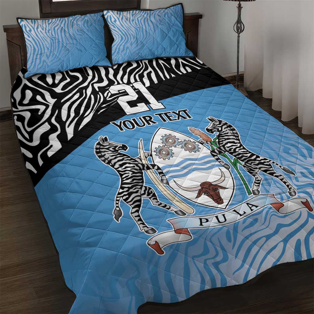 Botswana Cricket Custom Quilt Bed Set Baggy Blues African Zebra Skins Pattern LT9