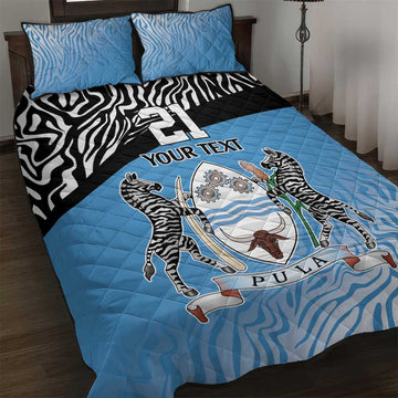 Botswana Cricket Custom Quilt Bed Set Baggy Blues African Zebra Skins Pattern LT9