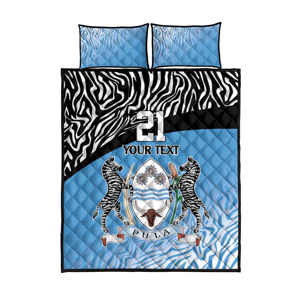 Botswana Cricket Custom Quilt Bed Set Baggy Blues African Zebra Skins Pattern LT9