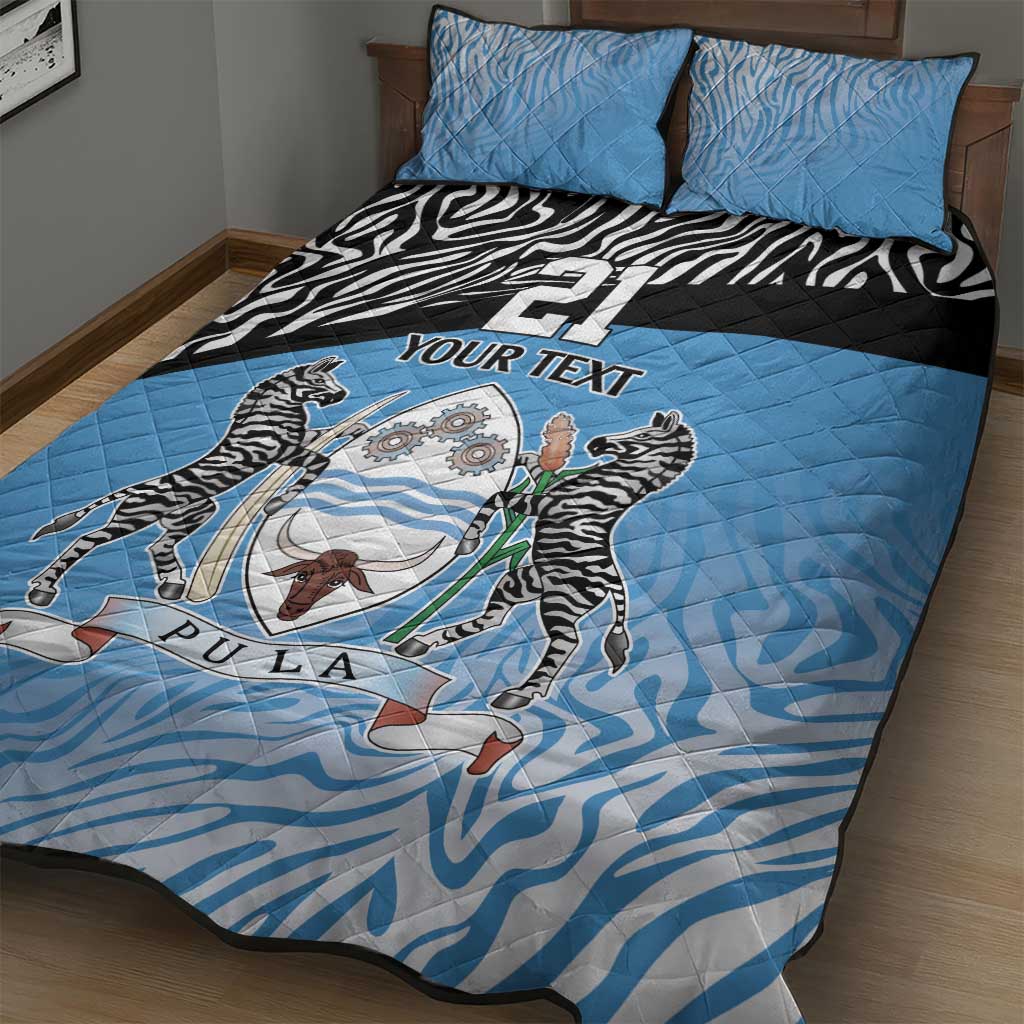 Botswana Cricket Custom Quilt Bed Set Baggy Blues African Zebra Skins Pattern LT9