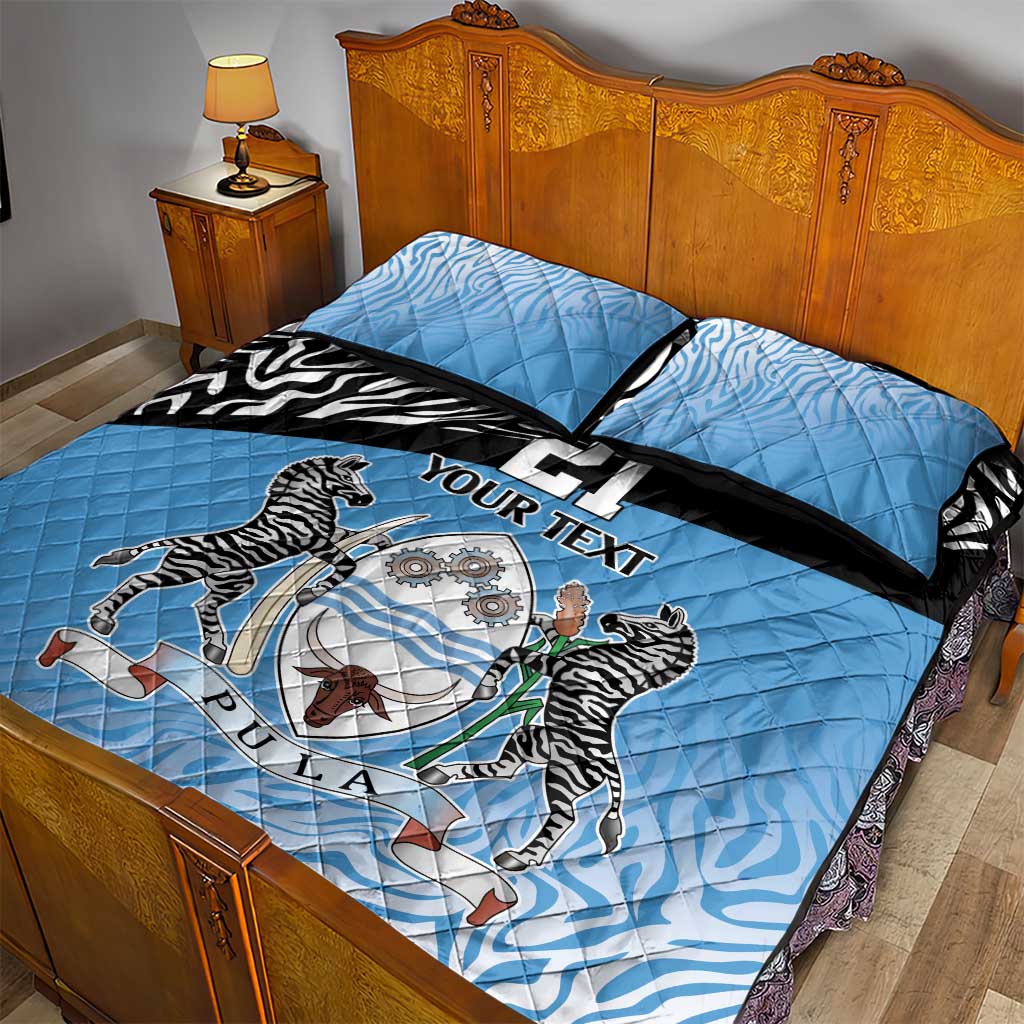 Botswana Cricket Custom Quilt Bed Set Baggy Blues African Zebra Skins Pattern LT9